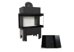 Kratki NBC BSL P 680 280 Ενεργειακό Τζάκι Ξύλου Αερόθερμο 7kW Τρίπλευρο με Ανοιγόμενη Πόρτα Black