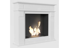 Kratki November Tuv Επιδαπέδιο Τζάκι Βιοαιθανόλης Εσωτερικού Χώρου Λευκό 115x29.5x101.3cm