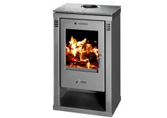 Ntontos Ν.39 Χαλύβδινη Ξυλόσομπα 7kW Γκρι Με Αποθηκευτικό Χώρο για Ξύλα