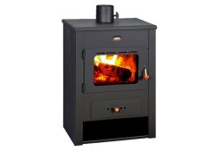Ntontos K13 Χαλύβδινη Ξυλόσομπα 12kW Μαύρο Με Αποθηκευτικό Χώρο για Ξύλα