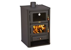 Ntontos N.11 Χαλύβδινη Ξυλόσομπα με Φούρνο 14kW Μαύρη