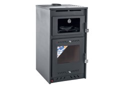 Ntontos N.200 Aero Χαλύβδινη Ξυλόσομπα Αερόθερμη με Φούρνο 16.35kW Μαύρη