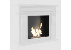 Kratki October Tuv Επιδαπέδιο Τζάκι Βιοαιθανόλης Εσωτερικού Χώρου Λευκό 115x33x95.9cm