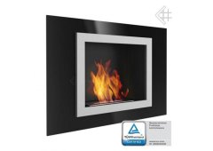 Kratki Oscar Tuv Επιτοίχιο Τζάκι Βιοαιθανόλης Εσωτερικού Χώρου Μαύρο 90x23.1x63cm