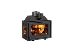 Prity O Left Ενεργειακό Τζάκι Ξύλου 10kW Αριστερή Γωνία με Ανοιγόμενη Πόρτα Ανοιχτού Δοχείου