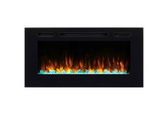 Richen Insert 173 Επιτοίχιο Ηλεκτρικό Τζάκι 2000W 173x51.5cm Μαύρο