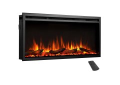 Richen Insert 102 Επιτοίχιο Ηλεκτρικό Τζάκι 2000W 101.6x48cm Μαύρο