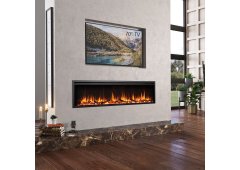 Richen Insert 183 Επιτοίχιο Ηλεκτρικό Τζάκι 2000W 183x48cm Μαύρο