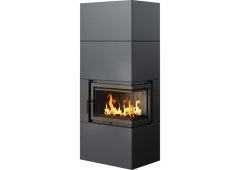 Kratki Simple Box P S Ενεργειακό Τζάκι Ξύλου 8kW Δεξιά Γωνία με Ανοιγόμενη Πόρτα Black