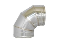 Airduct Hellas Ανοξείδωτη Γωνία για Σωλήνα Καπνοδόχου Μονού Τοιχώματος 90ο Φ80 0.4mm