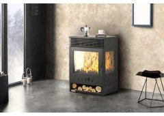 Teba TKS-12 Μαντεμένια Ξυλόσομπα Αερόθερμη 9kW Μαύρη