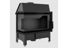 Kratki Zibi L Bs Deco Black Ενεργειακό Τζάκι Ξύλου Αερόθερμο 11kW Αριστερή Γωνία με Ανοιγόμενη Πόρτα