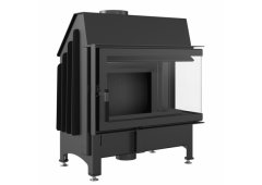 Kratki Zibi P Bs Deco Black Ενεργειακό Τζάκι Ξύλου Αερόθερμο 11kW Δεξιά Γωνία με Ανοιγόμενη Πόρτα