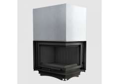 Kratki Zuzia P BS G Ενεργειακό Τζάκι Ξύλου 16kW Δεξιά Γωνία με Συρόμενη Πόρτα