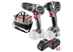Graphite GHT-SET3 Σετ Κρουστικό Δραπανοκατσάβιδο & Παλμικό Κατσαβίδι 18V με 2 Μπαταρίες 4Ah και Θήκη